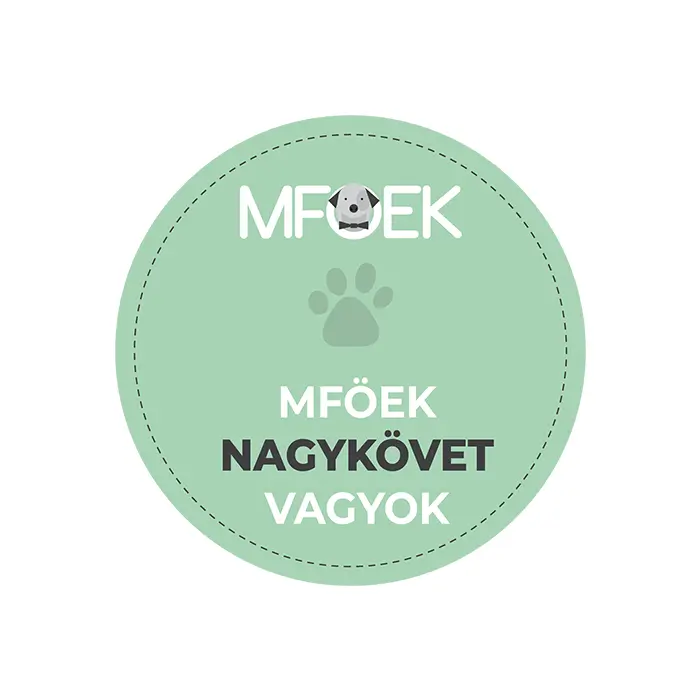 MFÖEK nagyköveti badge grafikai tervezése a 2026-os kampányhoz, amelyet az MFÖEK nagykövetek használnak a támogatói szerepük megjelenítésére.